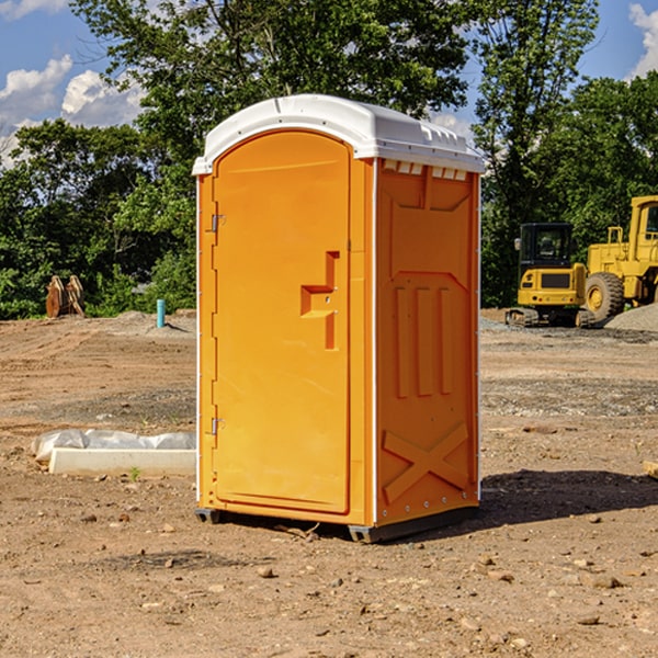 how often are the portable restrooms cleaned and serviced during a rental period in Fort Harrison